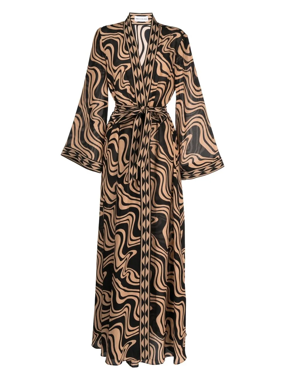 

Rebecca Vallance silk abstract-print beach cover-up - Black