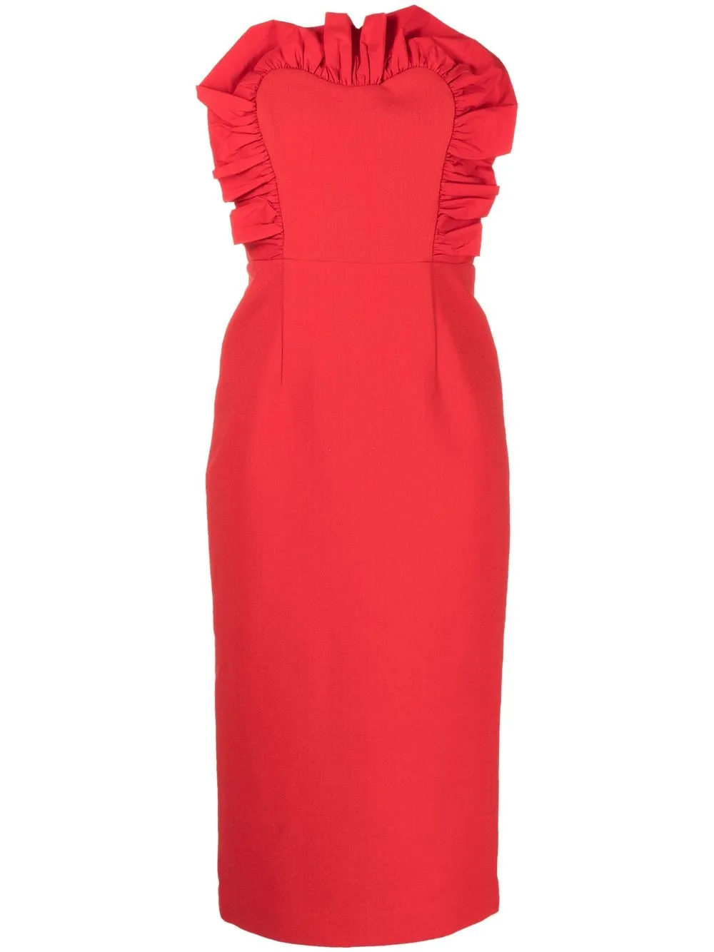 

Rebecca Vallance Scarlett ruffled midi dress - Red