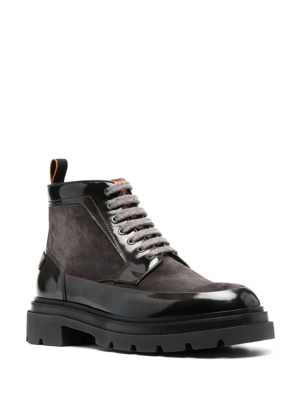 Santoni Lakleren veterlaarzen - Grijs