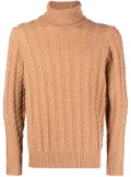Zanone cable-knit roll-neck jumper - Brown