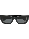 Miu Miu Eyewear logo-plaque rectangular sunglasses - Black