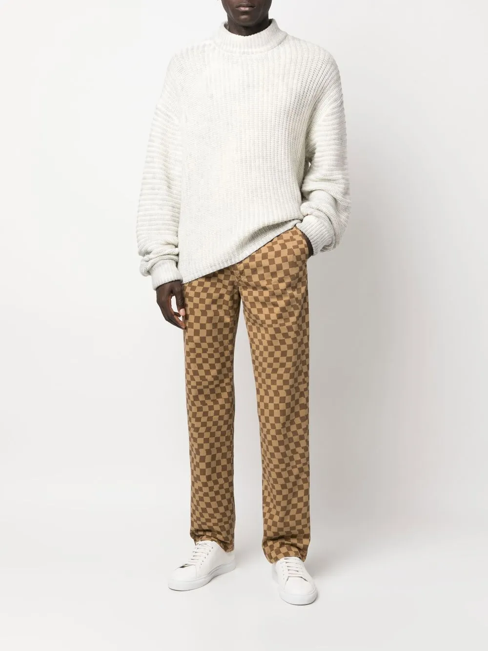 Incotex Geruite jeans - Bruin