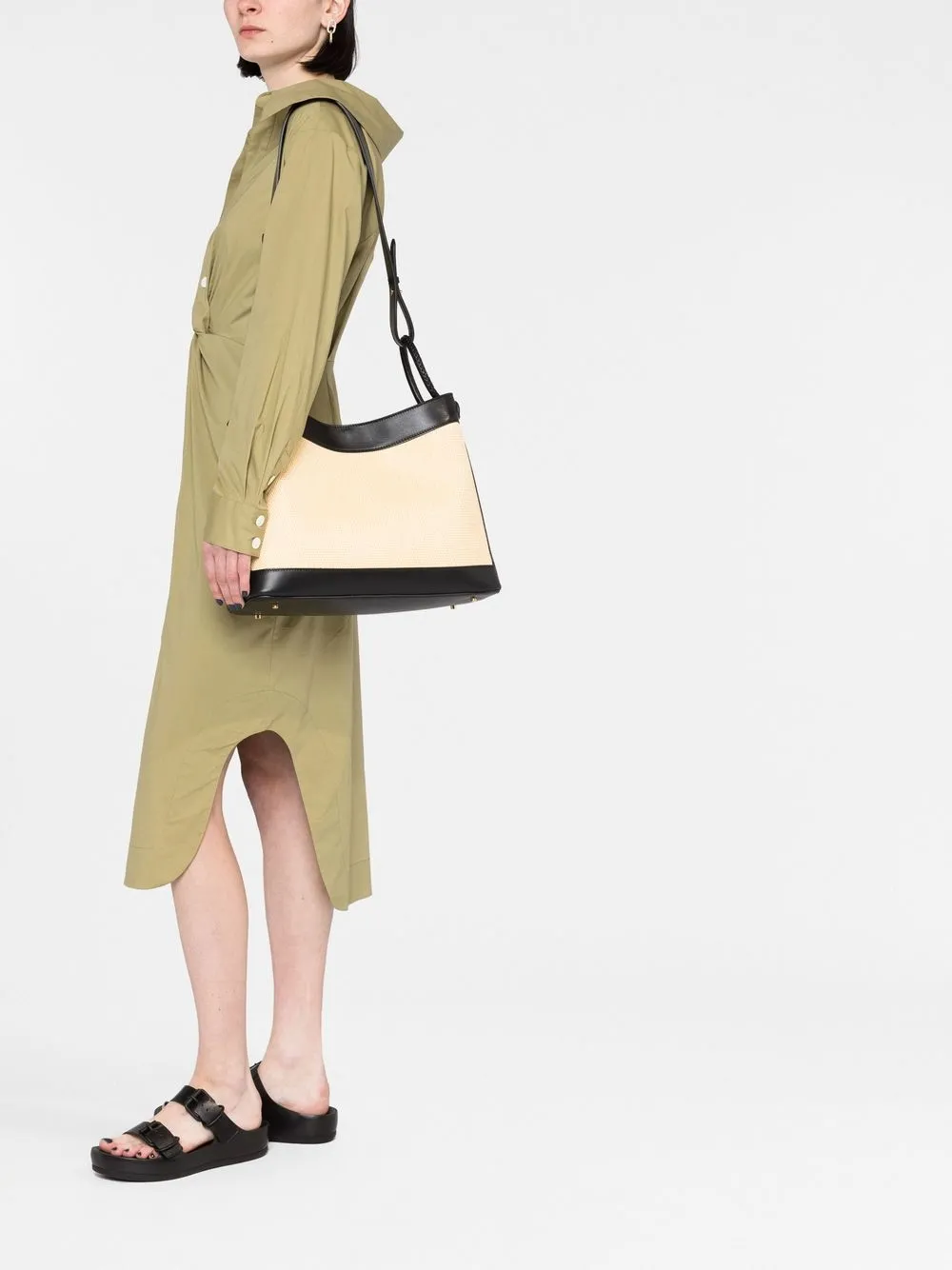 Elleme New Vosges Raffia leren tas - Beige