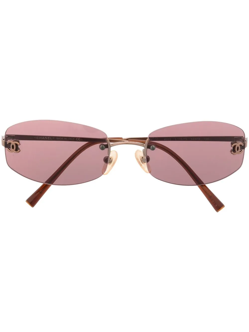 

Chanel Pre-Owned 1990-2000s rimless tinted sunglasses - Brown
