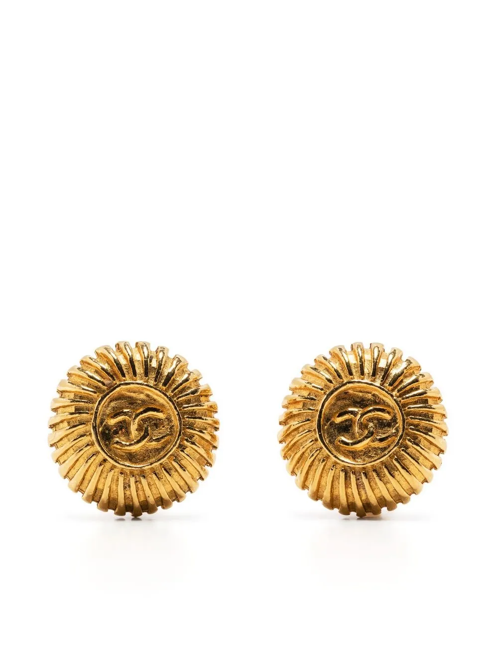 

Chanel Pre-Owned 1990-2000s CC Button clip-on earrings - Gold