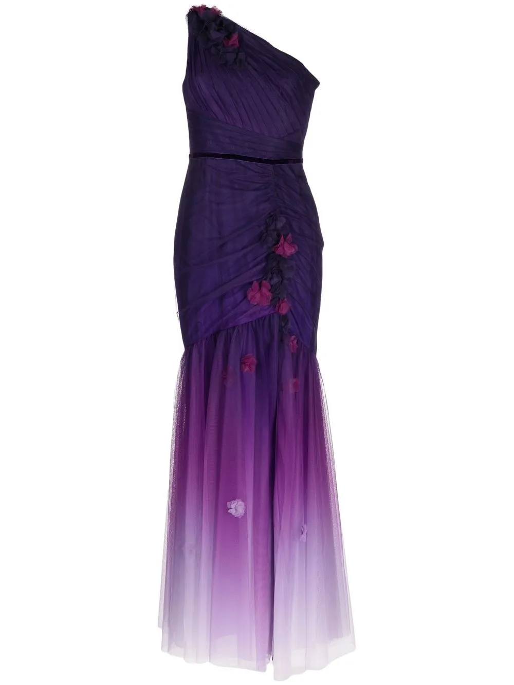 

Marchesa Notte vestido de fiesta con un hombro descubierto - Morado