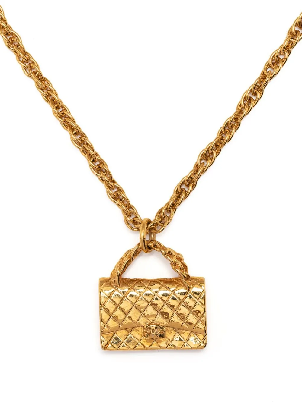 

Chanel Pre-Owned 1995 Bag gold-plated pendant necklace