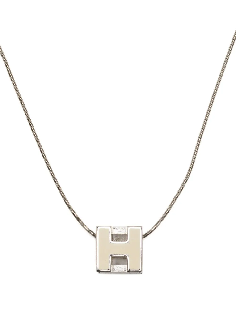 

Hermès 1990-2000s pre-owned Cage D'H pendant necklace - Silver