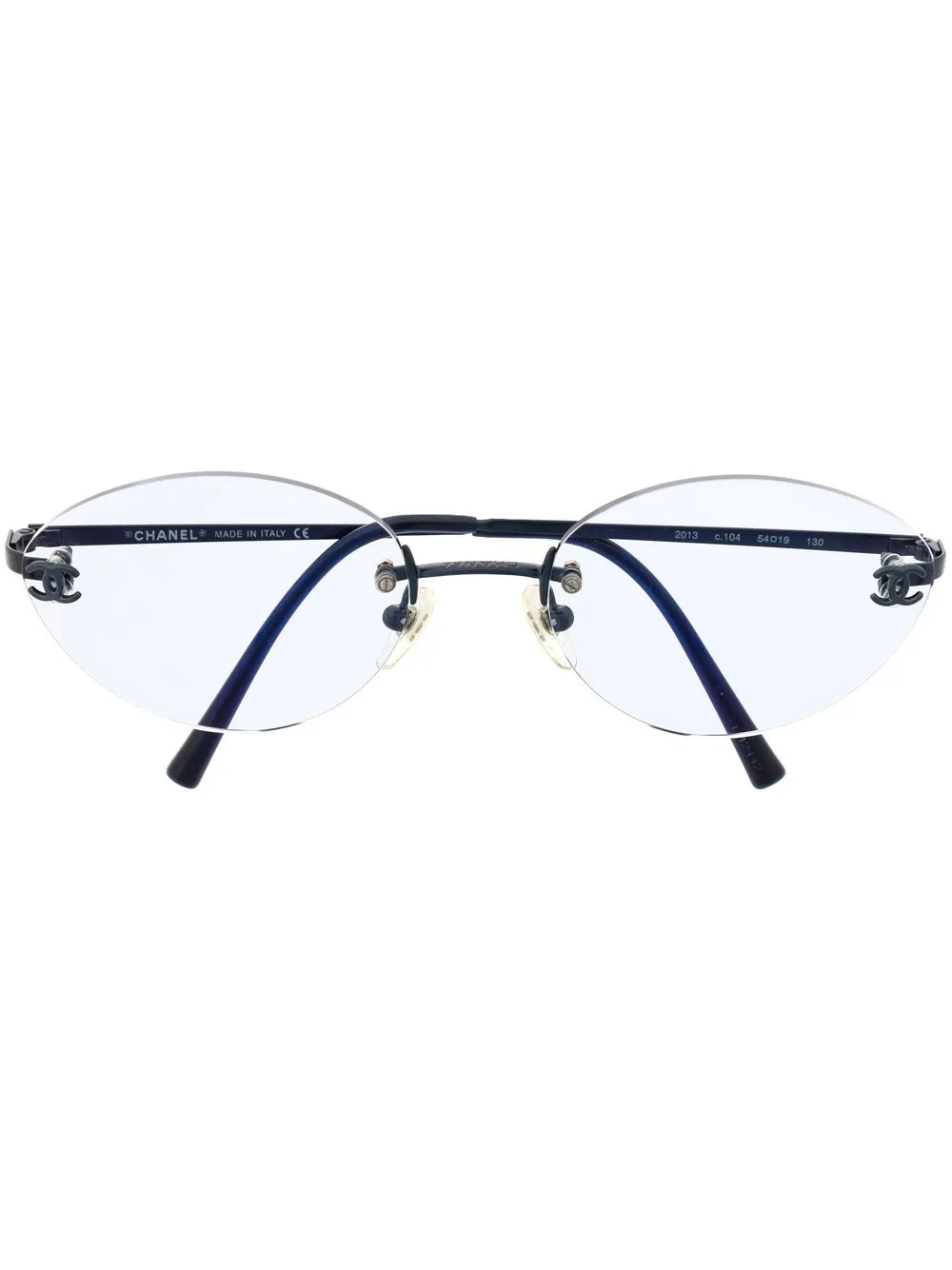 

Chanel Pre-Owned 1990-2000s tinted oval sunglasses - Blue