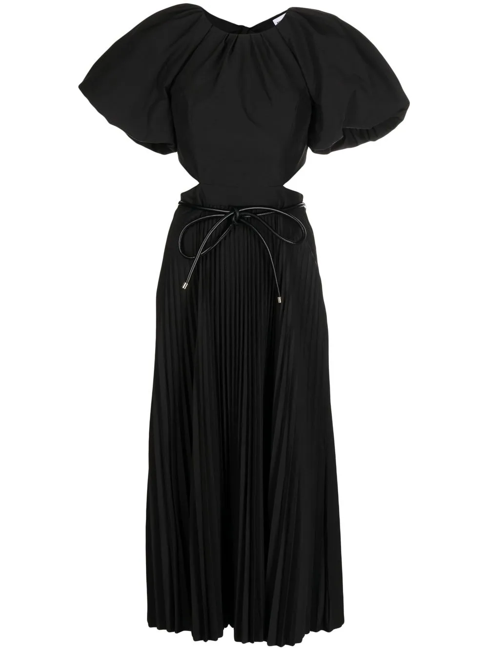 

Rebecca Vallance vestido midi Magdalena con manga farol - Negro