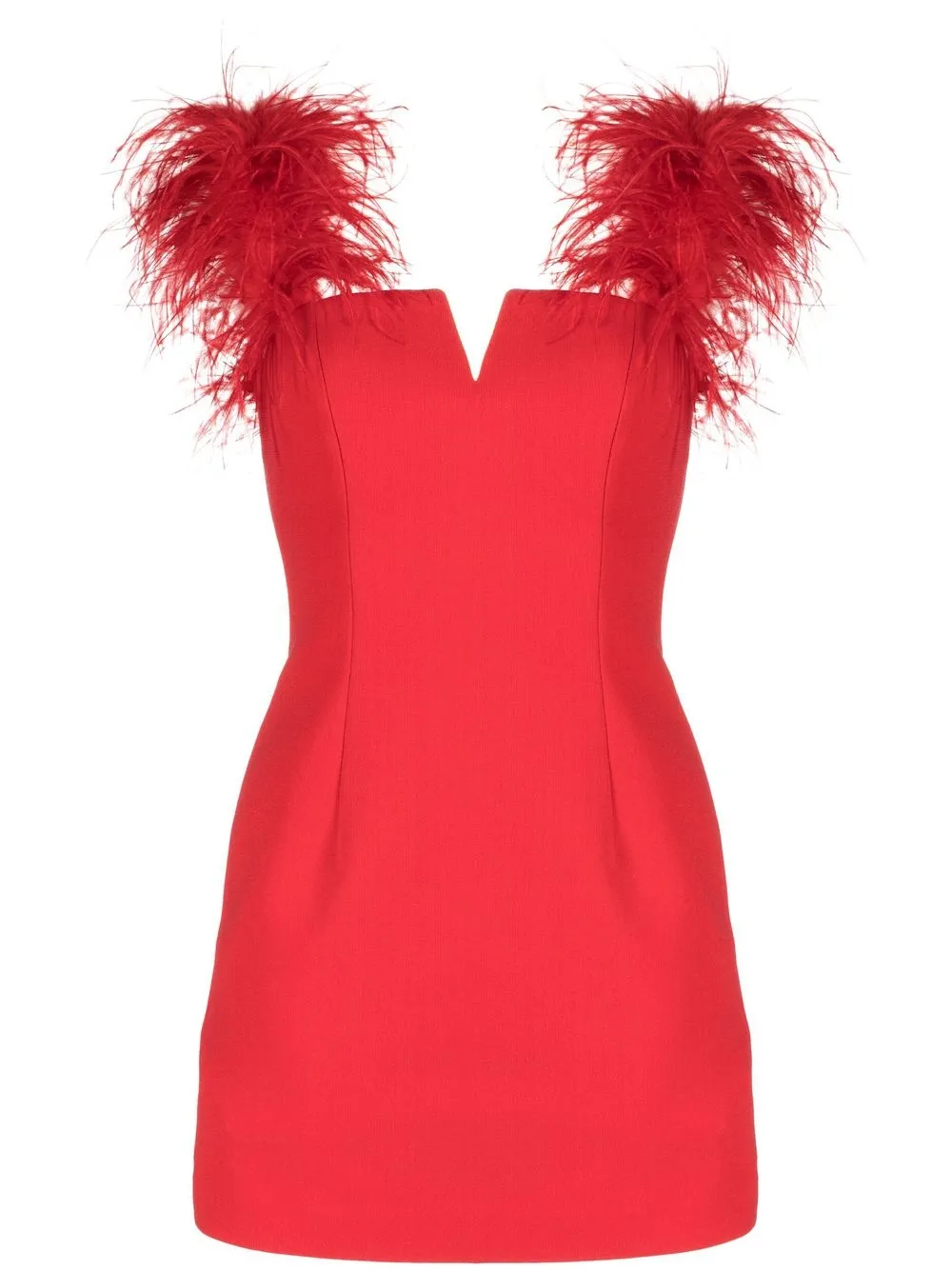 

Rebecca Vallance Scarlett feather-trim mini dress - Red