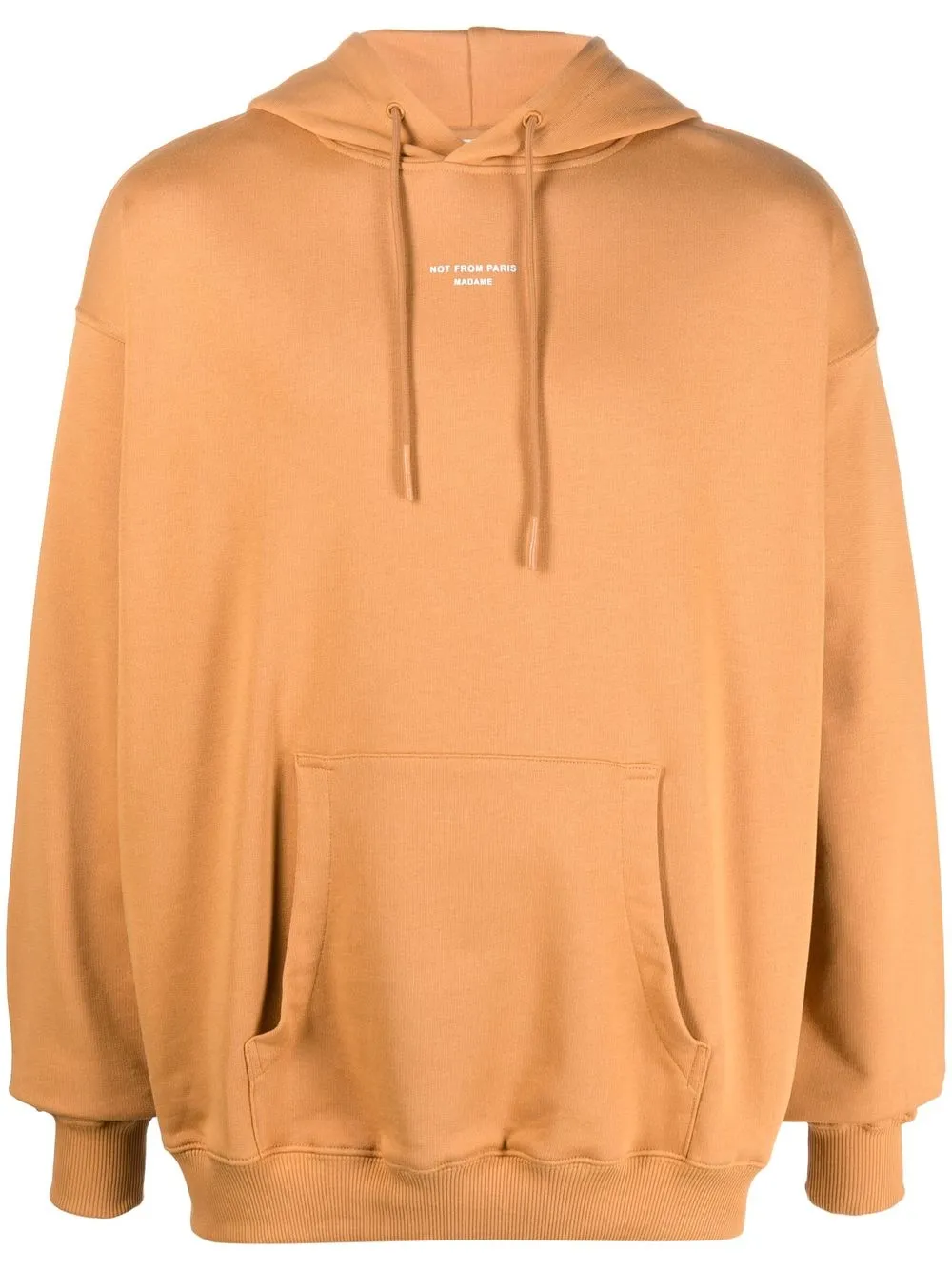 

Drôle De Monsieur logo-print cotton hoodie - Brown