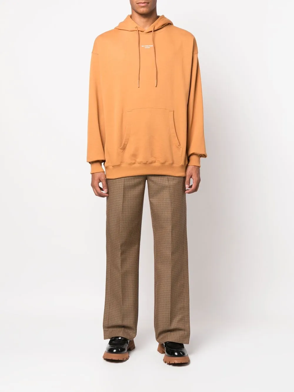 Drôle De Monsieur Hoodie met logoprint - Bruin