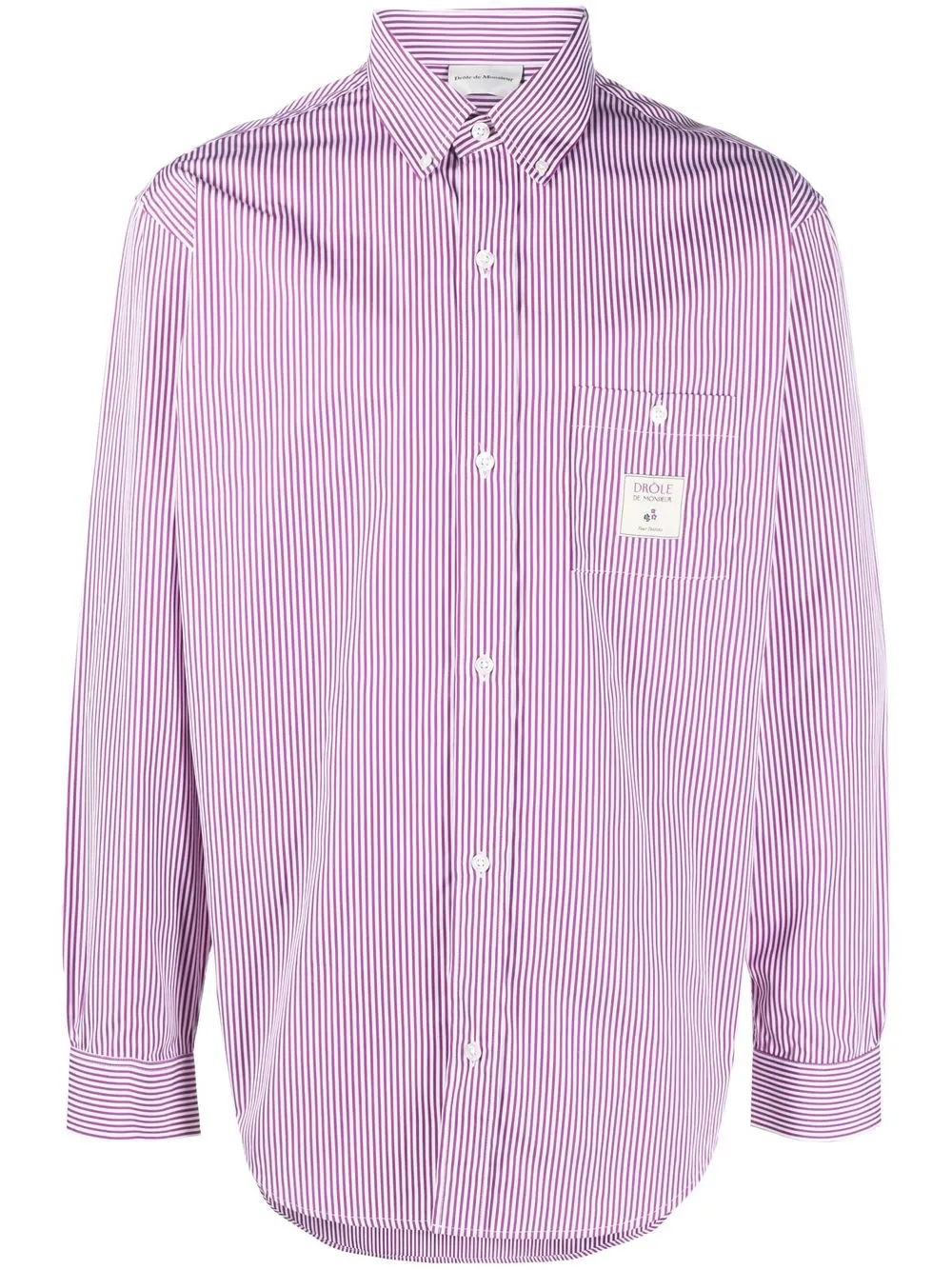 

Drôle De Monsieur camisa manga larga con rayas estampadas - Morado