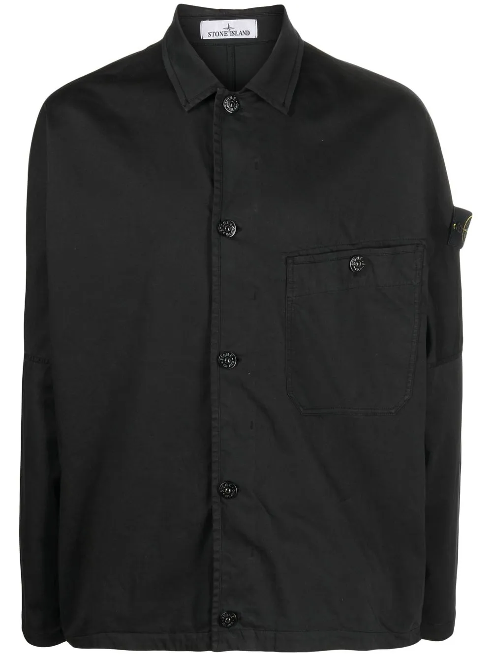 

Stone Island sobrecamisa con botones - Negro