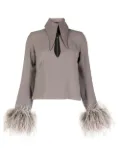 16Arlington Michelle feather-detail blouse - Brown