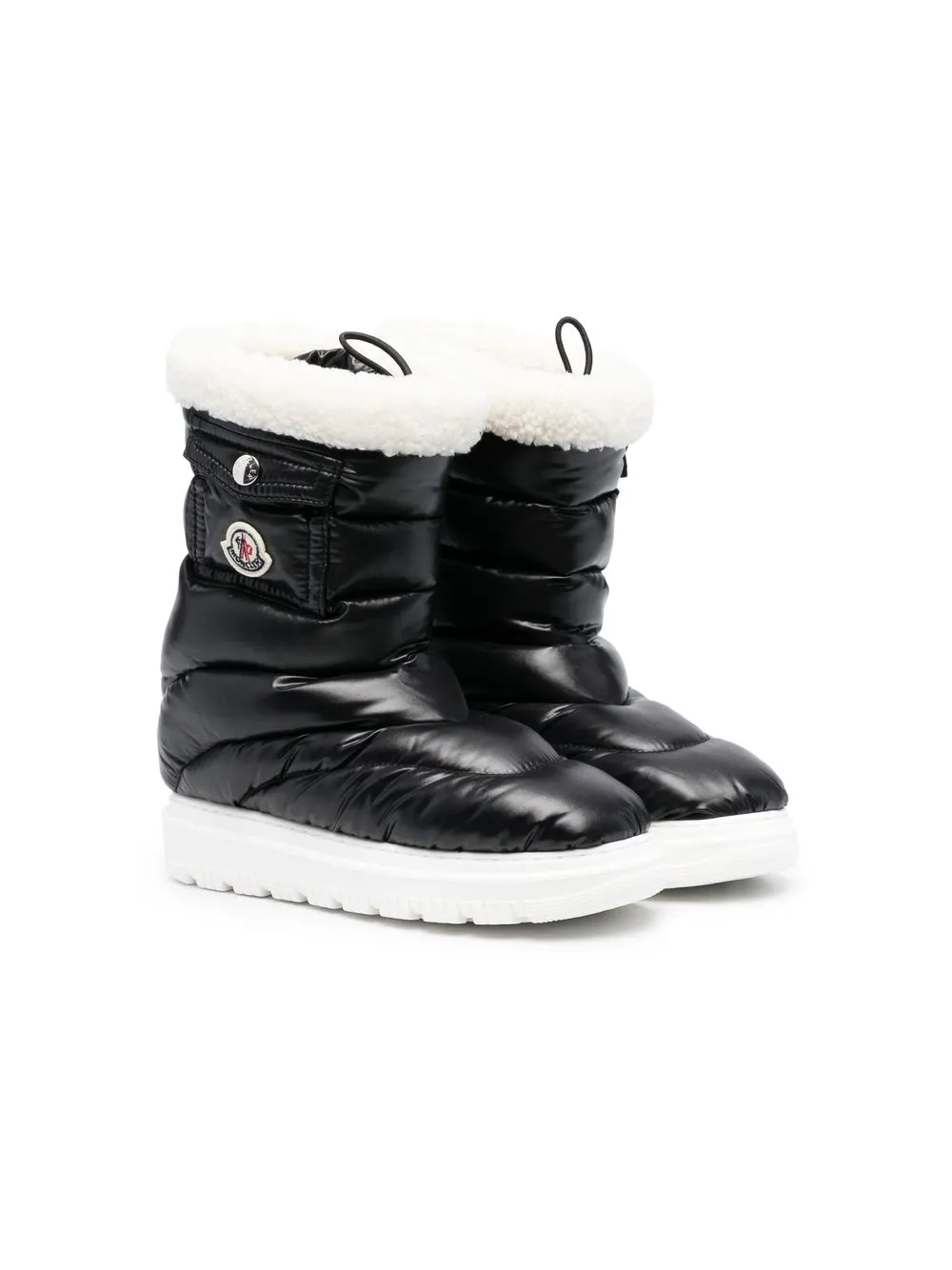 

Moncler Enfant quilted logo-patch boots - Black