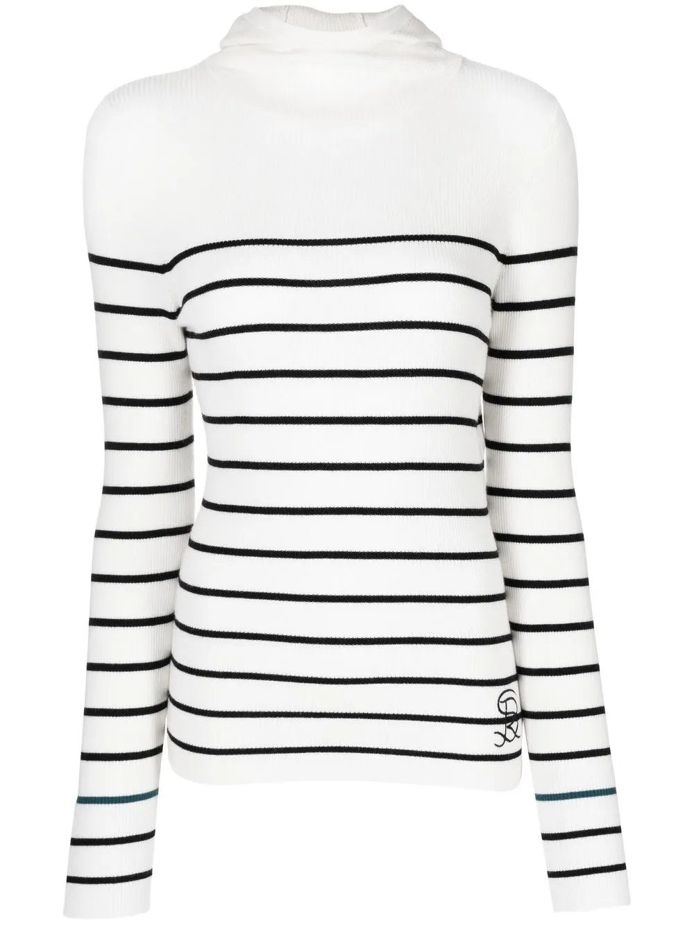 

Sonia Rykiel stripe-print hooded jumper - White