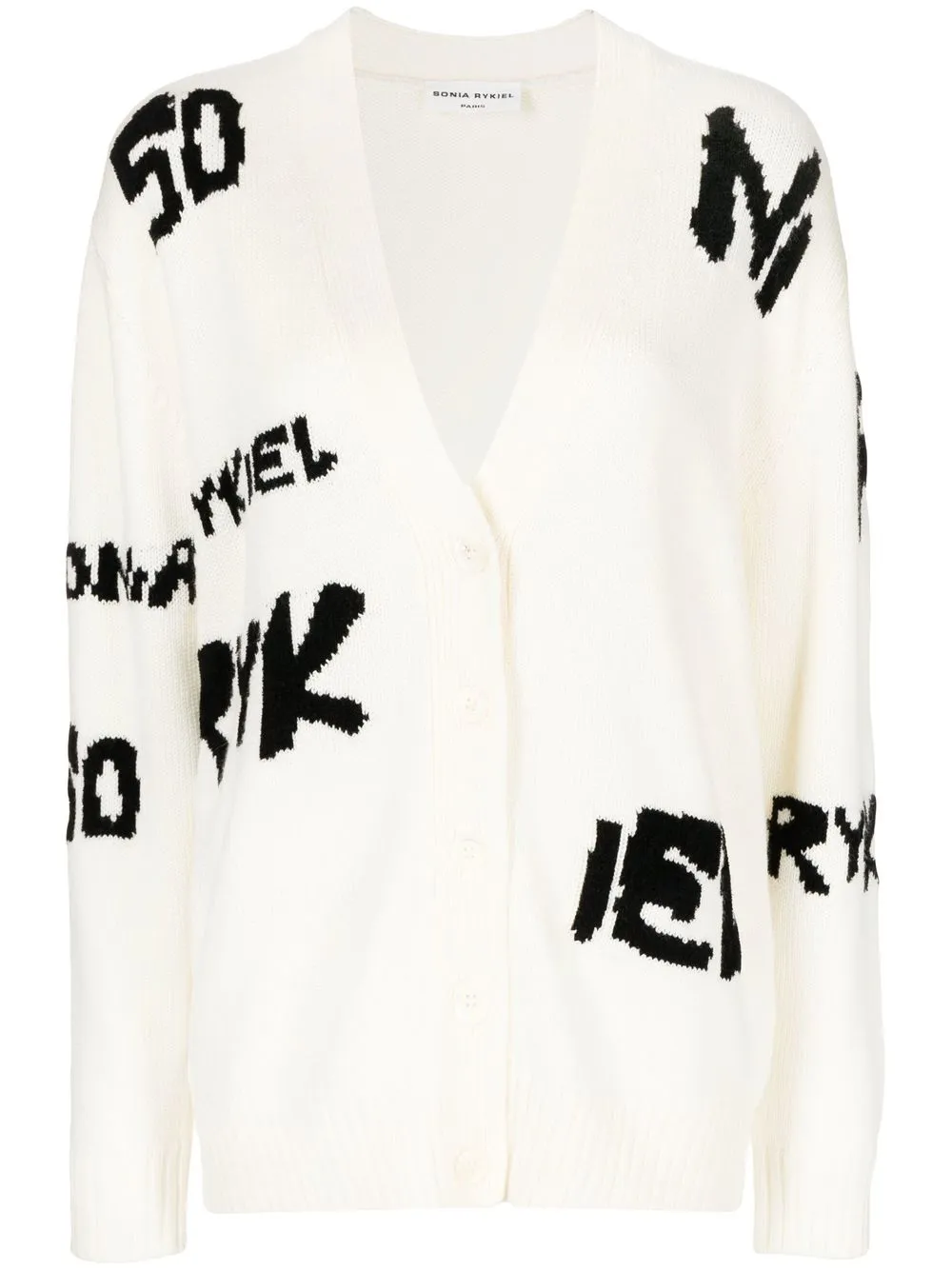 

Sonia Rykiel cárdigan tejido con logo - Blanco