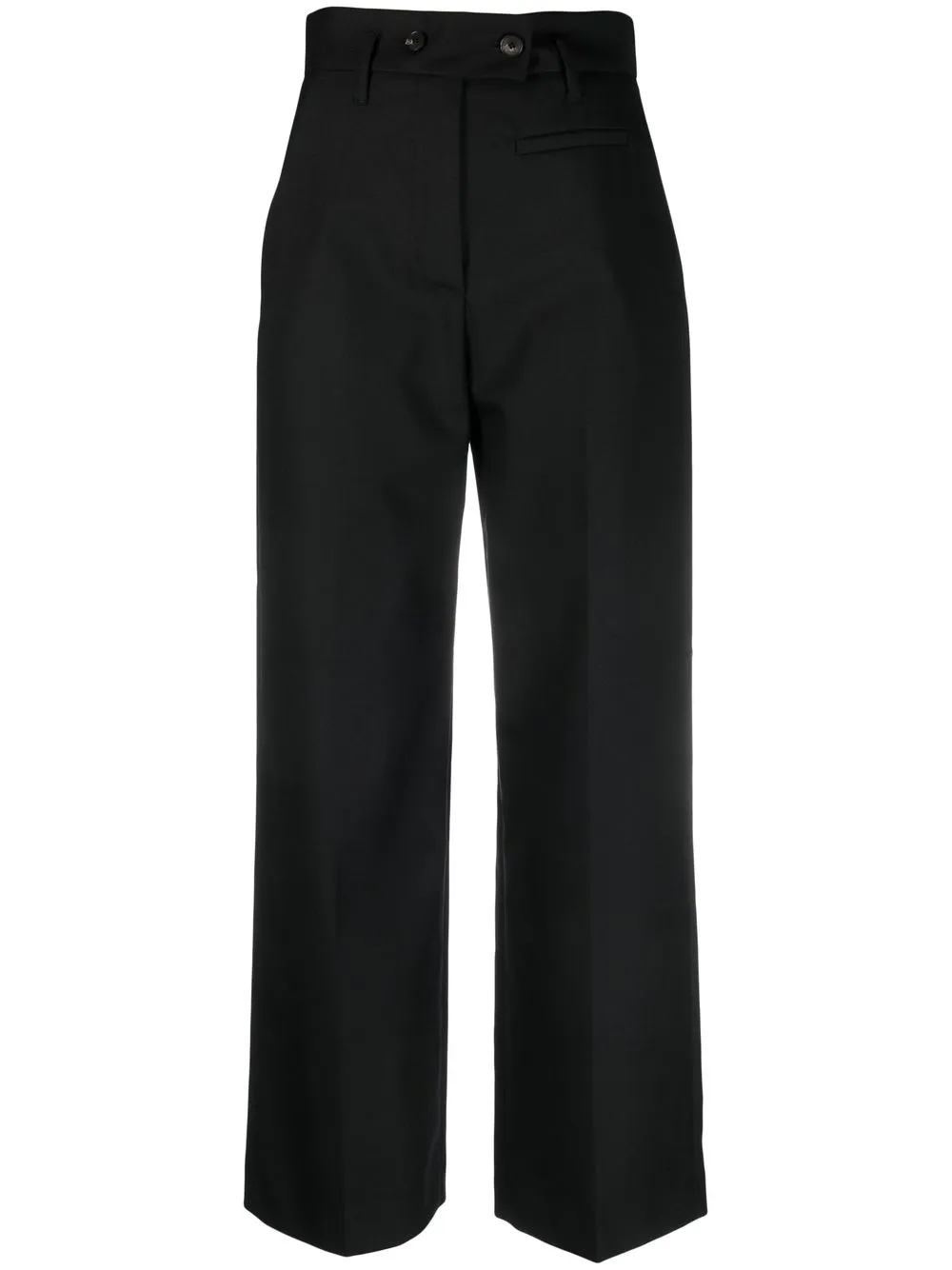 Tela high-waisted straight-leg trousers - Black