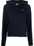 Lacoste logo-patch zipped hoodie - Blue