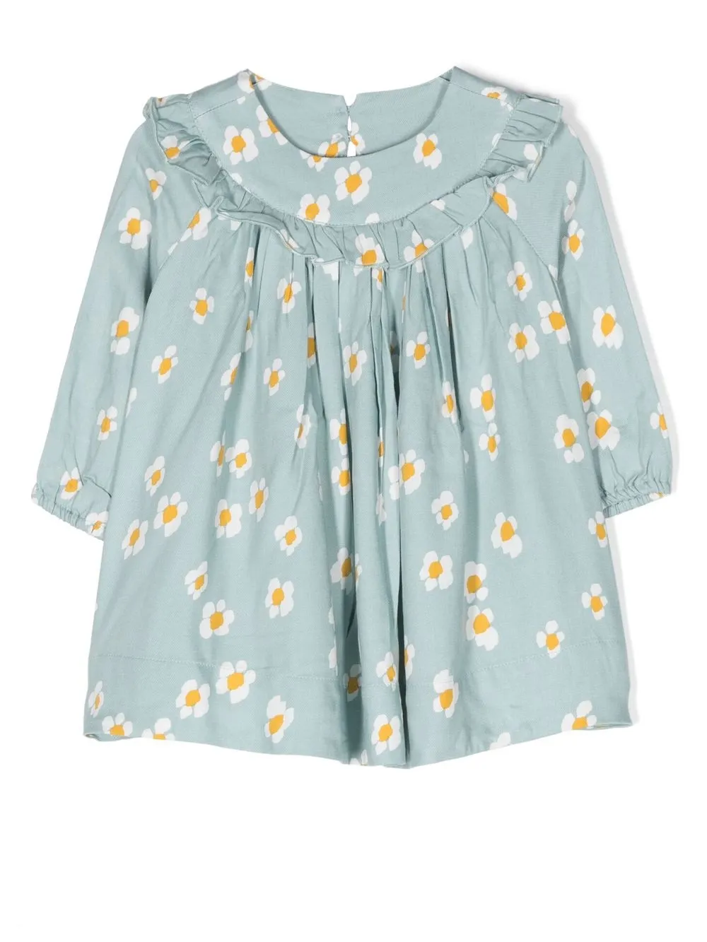 

Stella McCartney Kids vestido con ribete de volantes y estampado floral - Azul