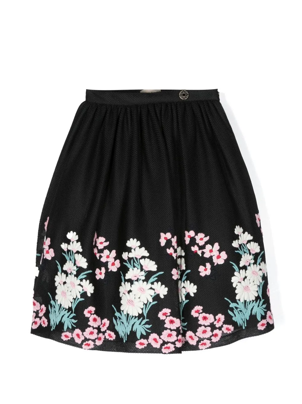 

ELIE SAAB JUNIOR falda con bordado floral - Negro