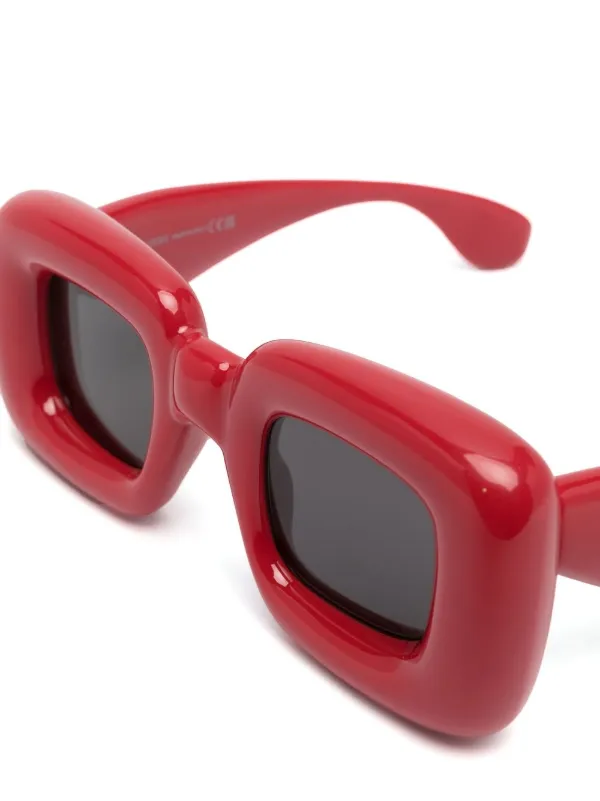 LOEWE Inflated Rectangular Frame Sunglasses Farfetch