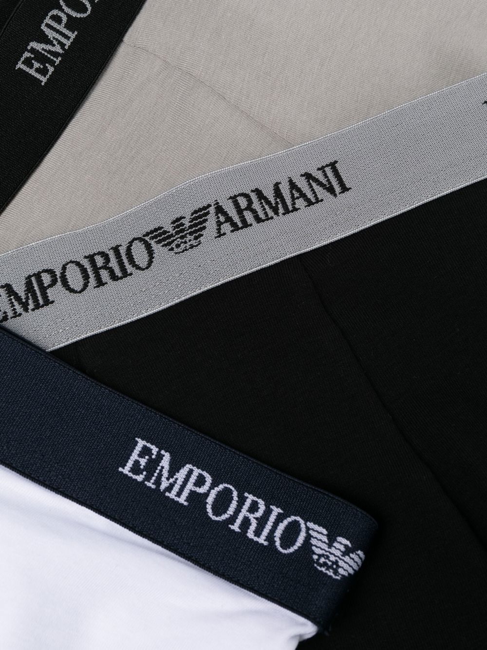 Shop Emporio Armani 3 Pack Logo-waistband Boxers In Black