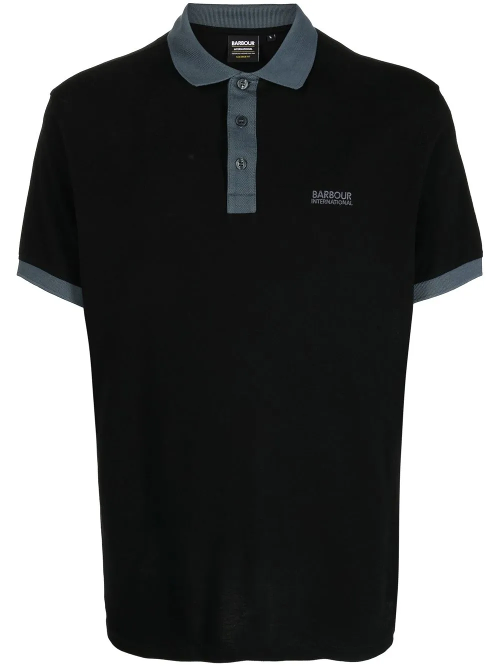 

Barbour playera tipo polo con logo bordado - Negro