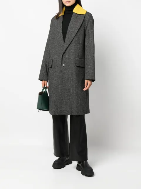 Plan C rib-knit collar single-breasted coat CSCAC57FM0TW034 - 1