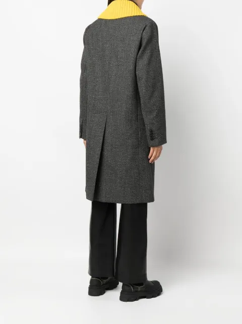 Plan C rib-knit collar single-breasted coat CSCAC57FM0TW034 - 3