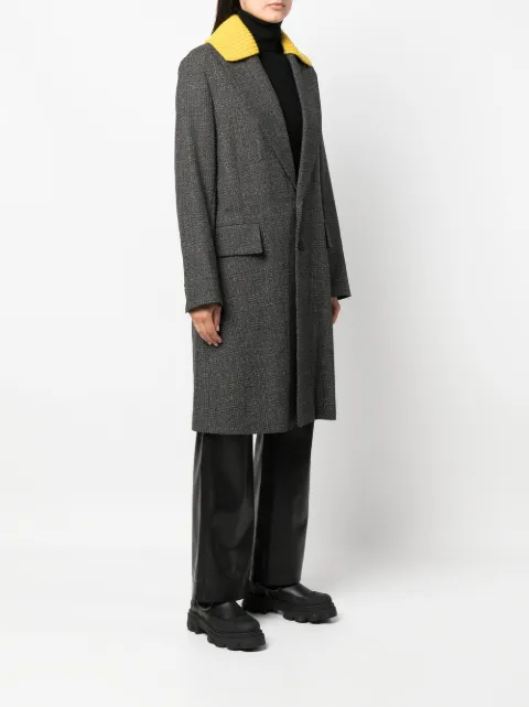 Plan C rib-knit collar single-breasted coat CSCAC57FM0TW034 - 2