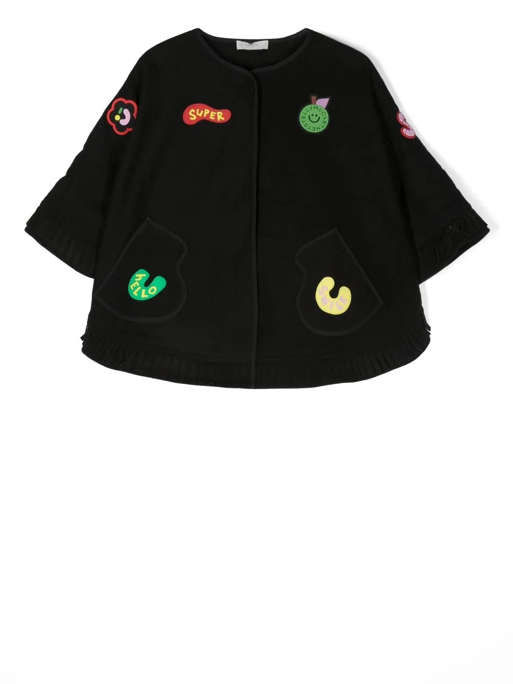 

Stella McCartney Kids capa con estampado gráfico - Negro