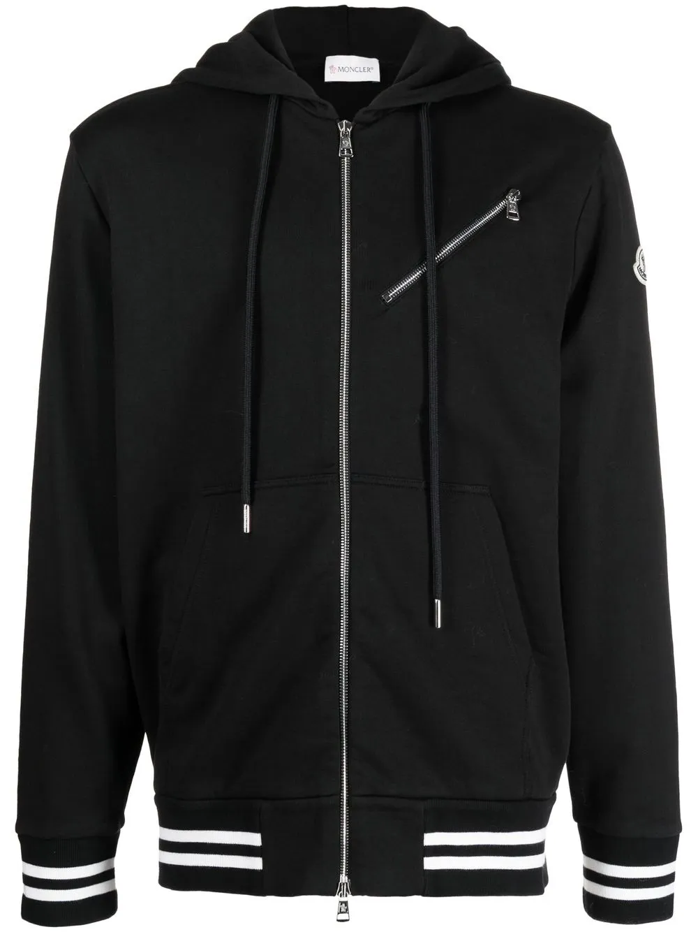 

Moncler logo-patch zip-up hoodie - Black