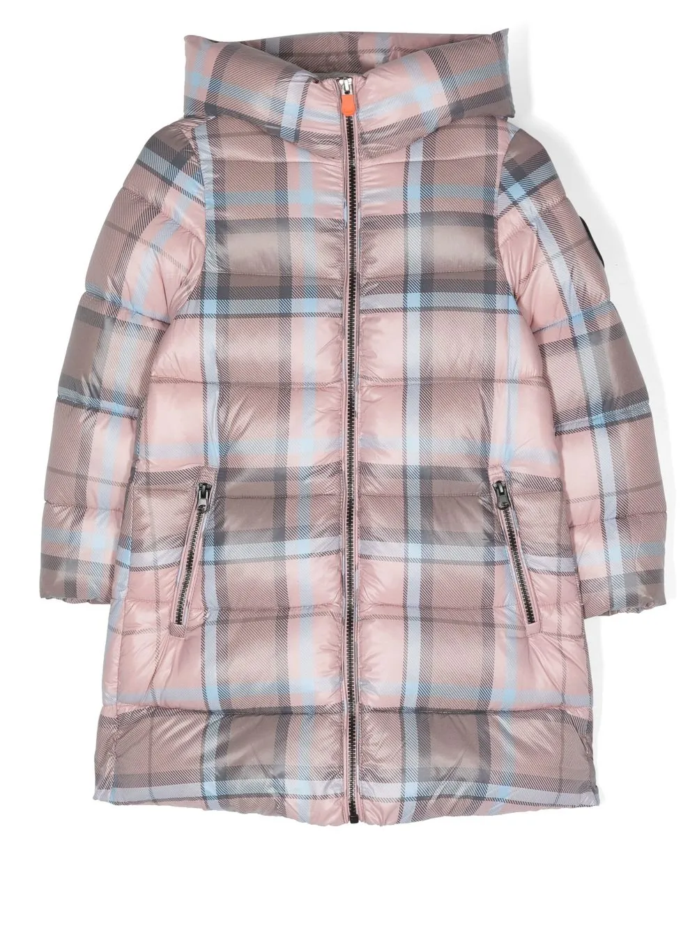 

Save The Duck Kids MILLIE plaid check-print coat - Pink