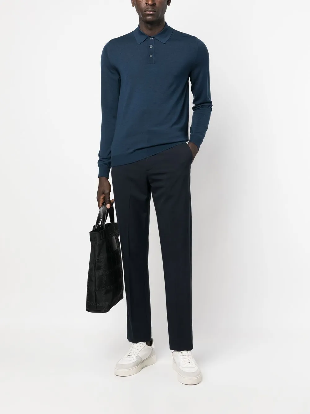 Zanone Poloshirt met lange mouwen - Blauw