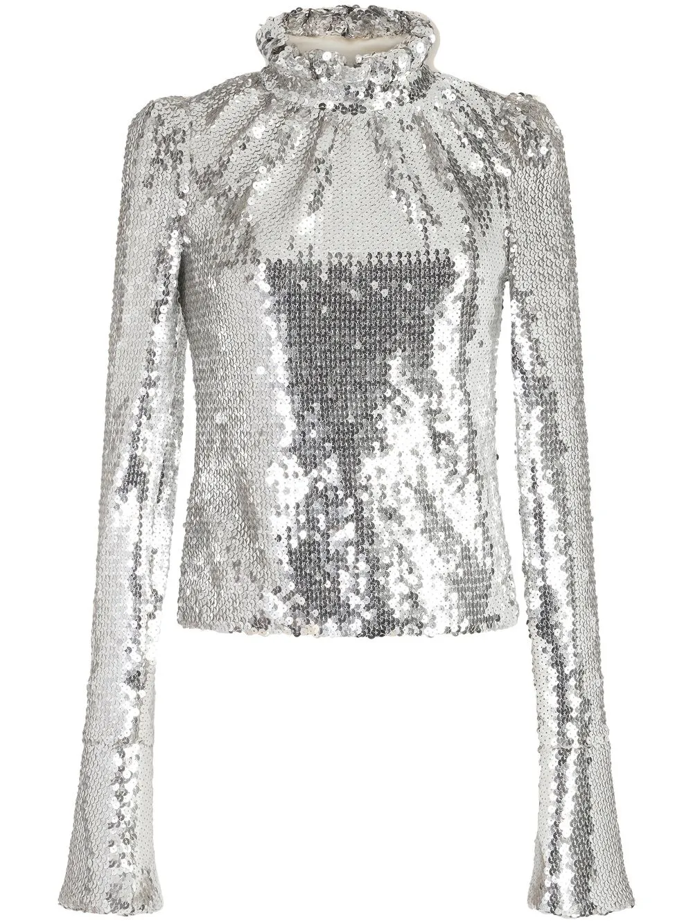 Rabanne frill-neck Sequined Top - Farfetch