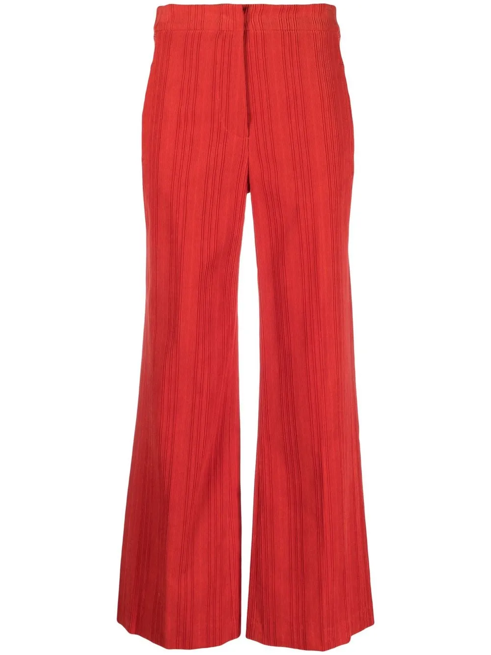 

Tela plissé-effect bootcut trousers - Orange