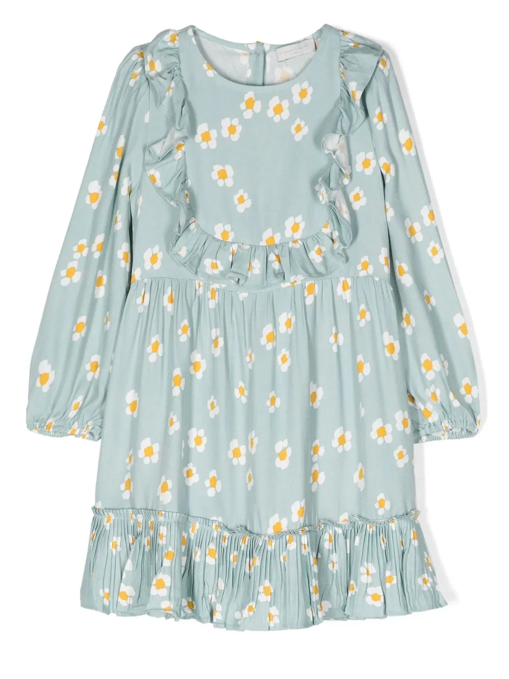 

Stella McCartney Kids floral-print frill-trim dress - Blue