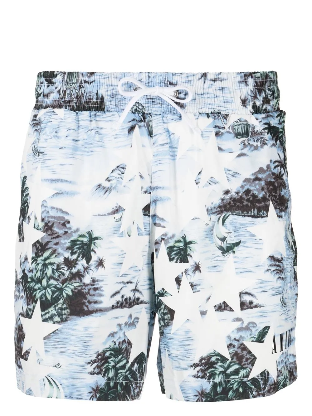 

AMIRI shorts de playa con estampado gráfico - Azul