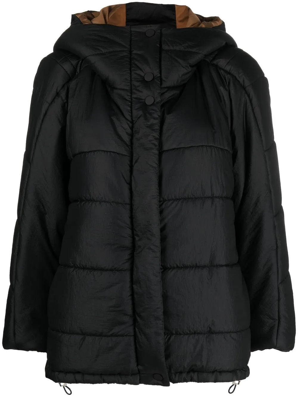 

Tela hooded padded-design jacket - Black