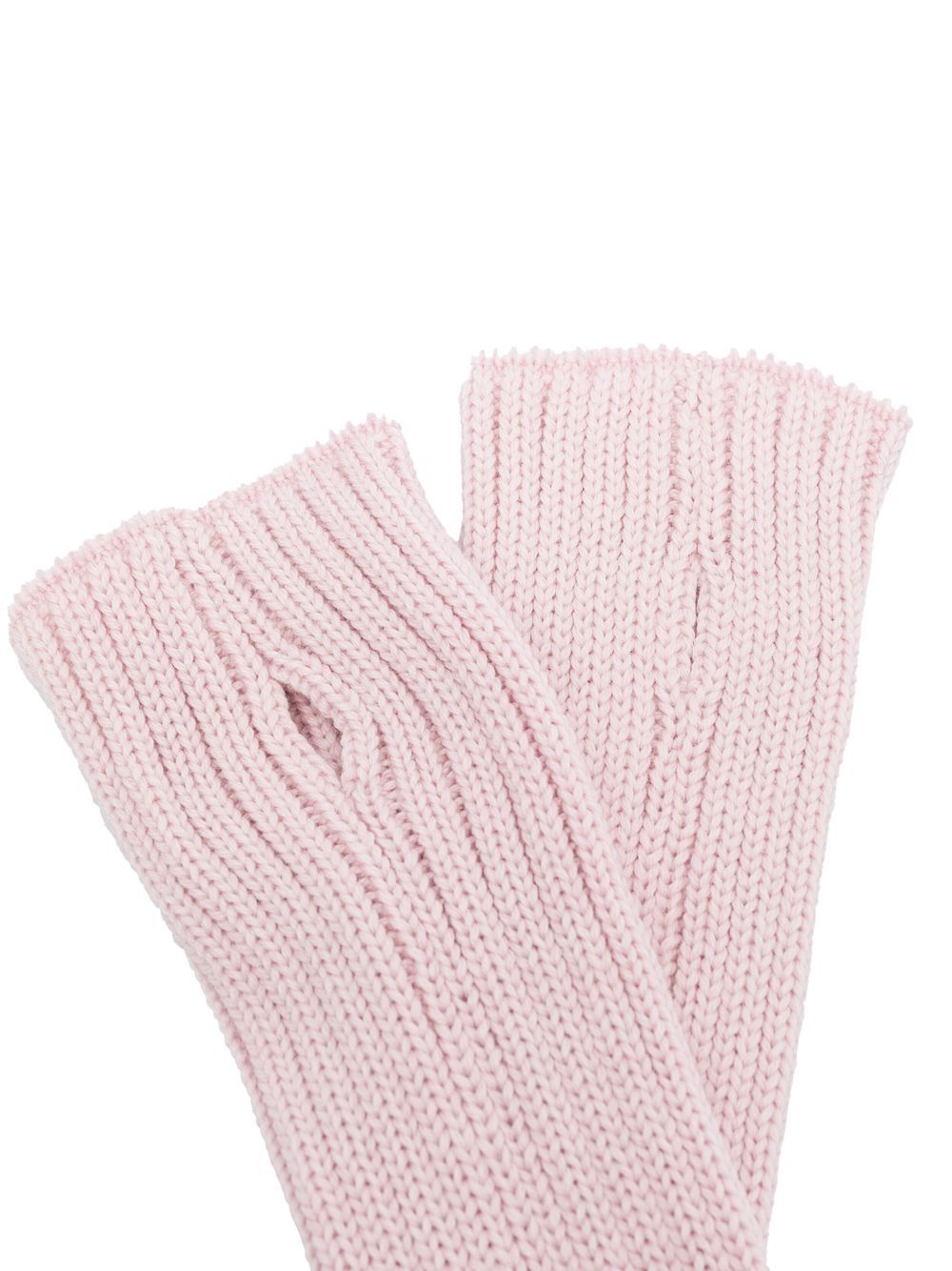 Shop Charlott Fingerless Wool Gloves In Rosa