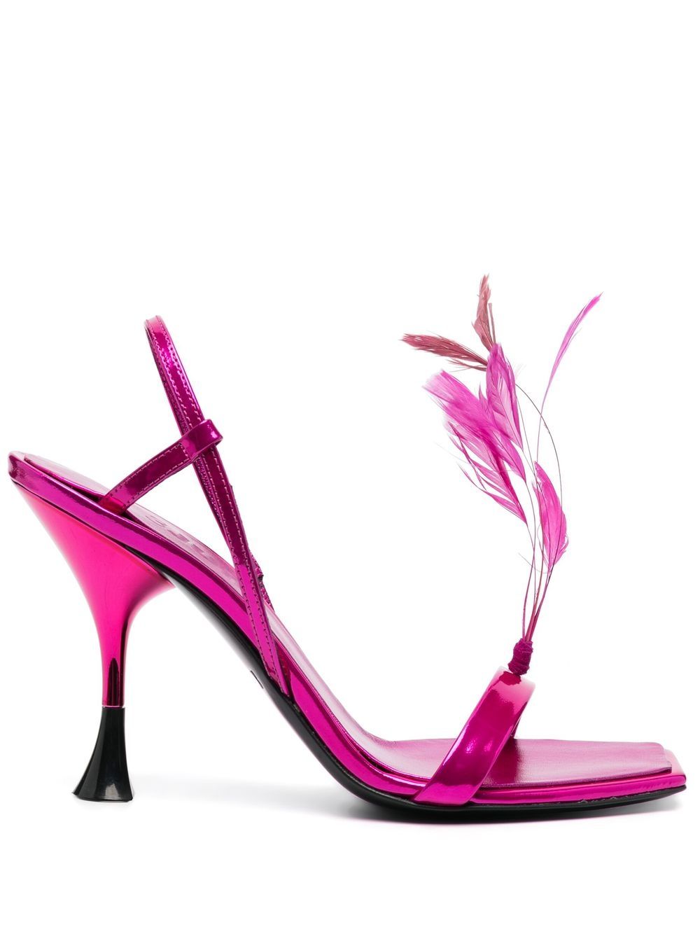 

3juin feather-detail 110mm slingback sandals - Pink