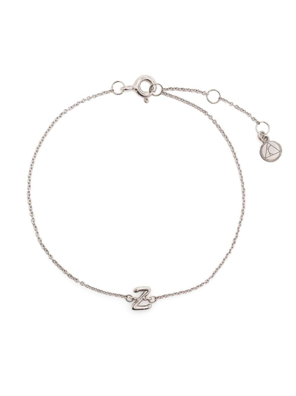 The Alkemistry 18kt White Gold Love Letter Initial Bracelet In Silber