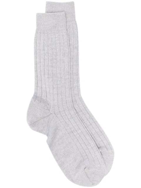 Sunspel logo-print ribbed socks