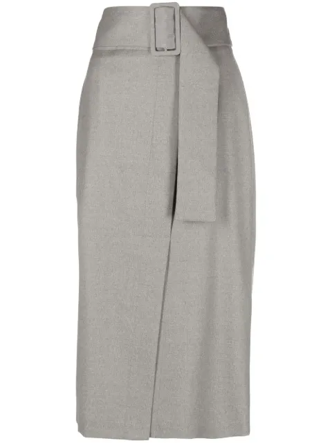 belted high-waisted skirt