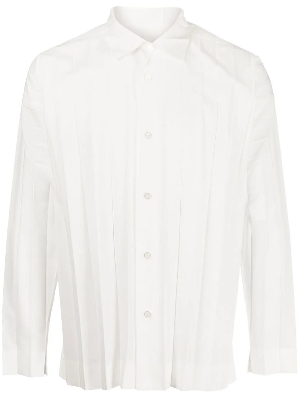 

Homme Plissé Issey Miyake camisa plisada manga larga - Blanco