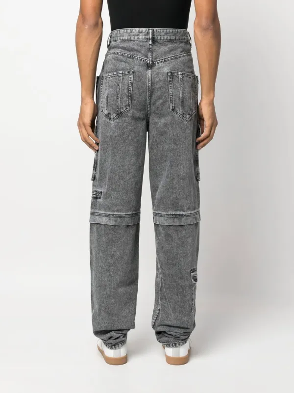 Jeans dritti con vita media Grigio Farfetch Abbigliamento Pantaloni e jeans Jeans Jeans straight 