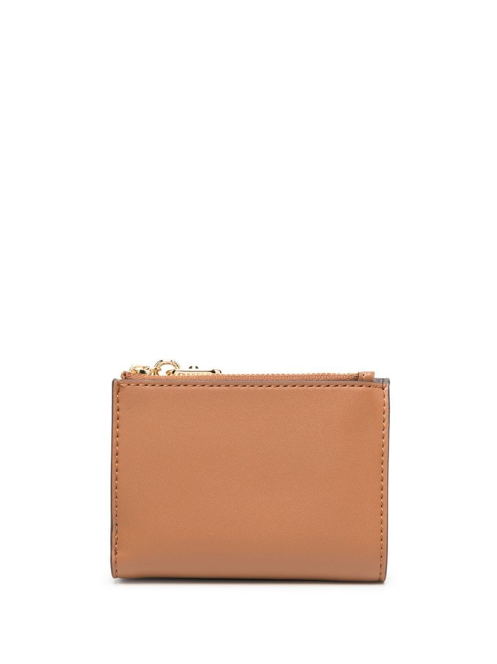 Shop Michael Michael Kors Monogram Logo-patch Wallet In Braun